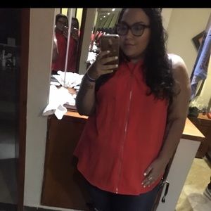 Beautiful orange Rachel Roy plus sleeveless shirt